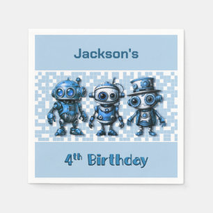 Serviette En Papier Steampunk Robot Thème 4ème anniversaire