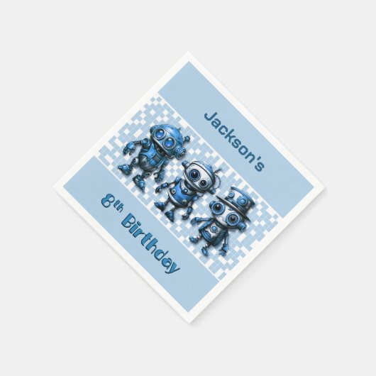 Serviette En Papier Steampunk Robot Thème 8ème anniversaire (Coin)