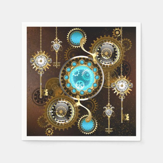 Serviette En Papier Steampunk Rusty Background (Devant)