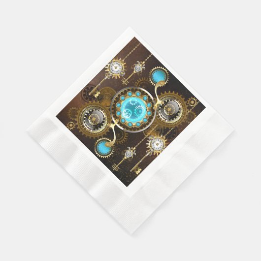 Serviette En Papier Steampunk Rusty Background (Coin)