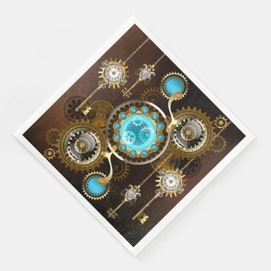 Serviette En Papier Steampunk Rusty Background (Coin)