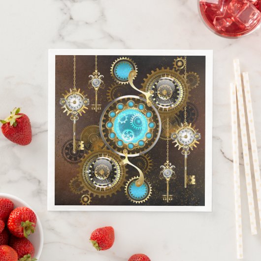 Serviette En Papier Steampunk Rusty Background (En situation)