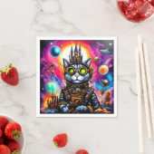 Serviette En Papier Steampunk Space Chat I (En situation)