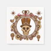 Serviette En Papier Steampunk Thème Top Hat Skull Thunder_Cove (Devant)