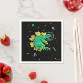 Serviette En Papier Stegosaurus Dinos Tan Vert Dans L'Espace (En situation)