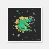 Serviette En Papier Stegosaurus Dinos Tan Vert Dans L'Espace (Devant)