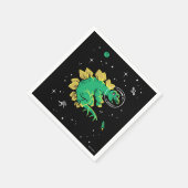 Serviette En Papier Stegosaurus Dinos Tan Vert Dans L'Espace (Coin)