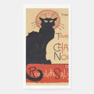Serviette En Papier Steinlen Art nouveau Chic Chat Noir Impression Vin