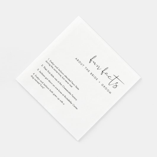 Serviette En Papier STELLA Fun Facts About the Bride and Groom (Coin)