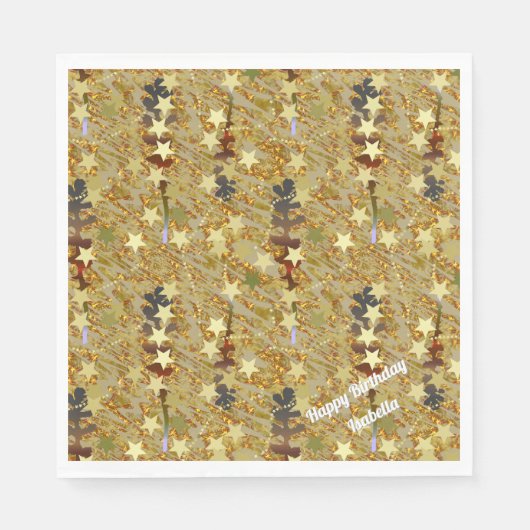 Serviette En Papier Stencil Art Abstract Sparkle Glitzy Birthday Party (Devant)