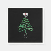 Serviette En Papier Stethoscope Arbre de Noël Infirmière Scrub Xmas (Devant)