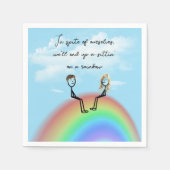 Serviette En Papier Stick Figure Couple sur un arc-en-ciel (Devant)