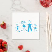 Serviette En Papier Stick Figure Family Napkins (En situation)