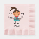 Serviette En Papier Stick Figure Girl C'est mon anniversaire (Devant)