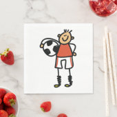 Serviette En Papier Stick Figure Soccer Boy Football Player (En situation)