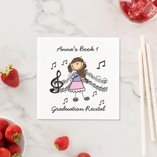 Serviette En Papier Stick Figure Violon Player Papier serviettes (En situation)