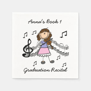 Serviette En Papier Stick Figure Violon Player Papier serviettes