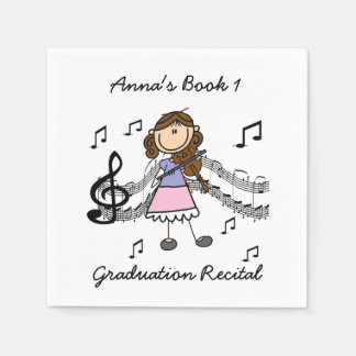 Serviette En Papier Stick Figure Violon Player Papier serviettes