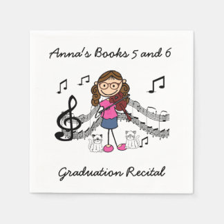Serviette En Papier Stick Figure Violon Player Papier serviettes