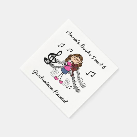 Serviette En Papier Stick Figure Violon Player Papier serviettes (Coin)