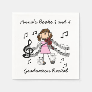 Serviette En Papier Stick Figure Violon Player Papier serviettes