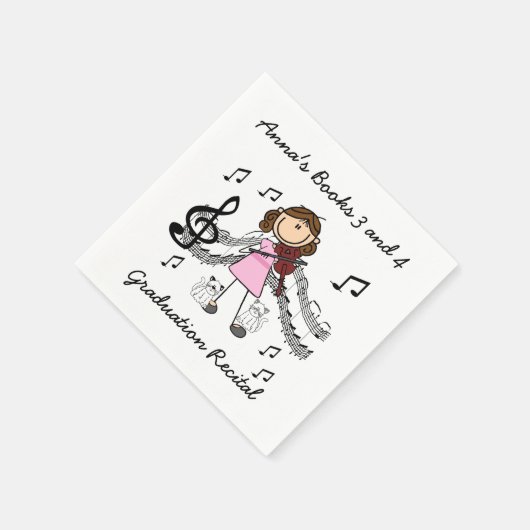 Serviette En Papier Stick Figure Violon Player Papier serviettes (Coin)