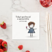 Serviette En Papier Stick Girl avec vin et Basket (En situation)