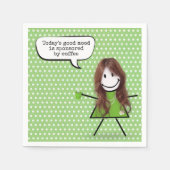 Serviette En Papier Stick Girl with Coffee and Quote (Devant)
