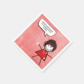Serviette En Papier Stick Girl with Coffee Mug on En vichy (Coin)