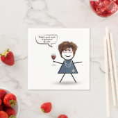 Serviette En Papier Stick Party Girl with Red Wine (En situation)