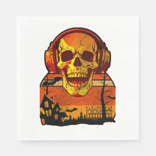Serviette En Papier Sticker à crâne Hallowen Retro