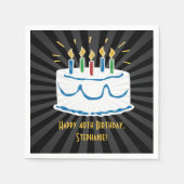 Serviette En Papier Sticker à gâteau d'anniversaire personnalisé ou Ét (Devant)