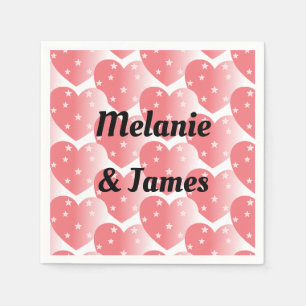 Serviette En Papier Sticker Carré Motif Coeur rose mignon