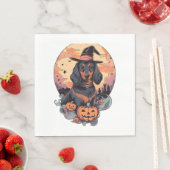 Serviette En Papier Sticker Halloween Dachshund (En situation)