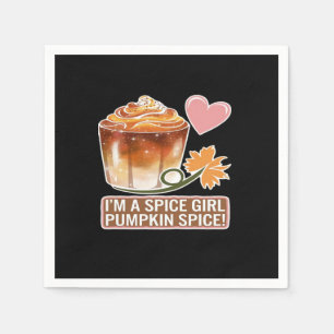 Serviette En Papier Sticker Latte Fille épice citrouille