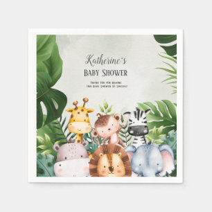 Serviette En Papier Sticker pour animaux de Safari de la Jungle mignon