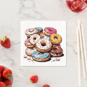 Serviette En Papier Sticker transparent pour les donuts (En situation)