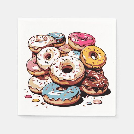 Serviette En Papier Sticker transparent pour les donuts (Devant)