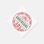 Serviette En Papier Stickers Joyeux Noël | Festif Étiquettes de vacanc (Coin)