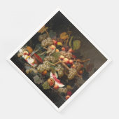 Serviette En Papier Still Life avec fruits, huîtres et peinture à vin (Coin)