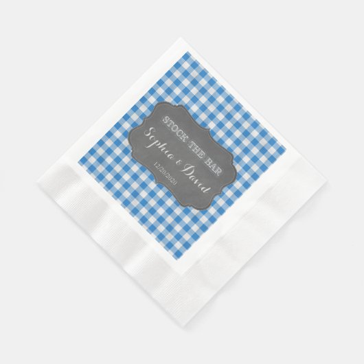 Serviette En Papier Stock Bar Chalkboard En vichy Douche Couples (Coin)