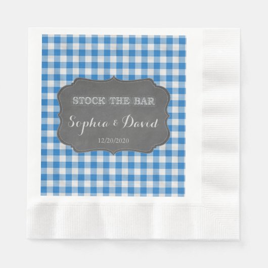 Serviette En Papier Stock Bar Chalkboard En vichy Douche Couples (Devant)