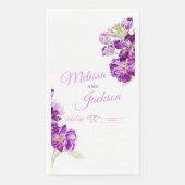 Serviette En Papier stock mariage gris violet foncé sur blanc (Devant)