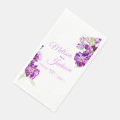 Serviette En Papier stock mariage gris violet foncé sur blanc (Coin)