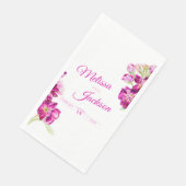 Serviette En Papier stock mariage rose foncé gillyflowers sur blanc (Coin)