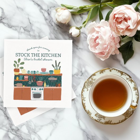 Serviette En Papier STOCK THE KITCHEN Bridal Shower Cute CUSTOM