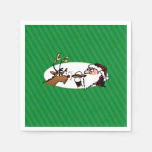 Serviette En Papier Stogie Fumer Père Noël Funny Green Stripe Noël