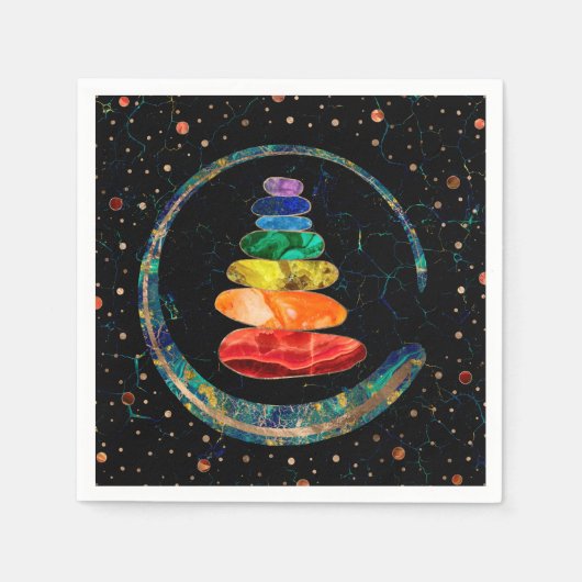 Serviette En Papier Stones Zen Chakras et cercle Enso (Devant)