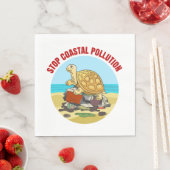 Serviette En Papier Stop Coastal Pollution Sea Turtle De l'environneme (En situation)