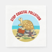 Serviette En Papier Stop Coastal Pollution Sea Turtle De l'environneme (Devant)